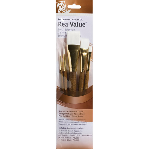 Princeton Synthetic White Taklon Real Value Brush Set-5/Pkg - P9144 - 757063918697