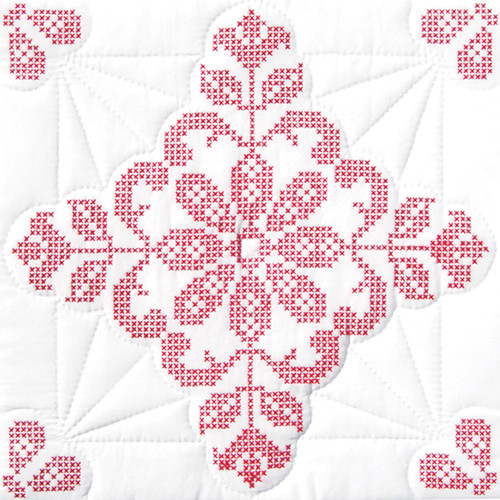 Jack Dempsey Stamped White Quilt Blocks 18"X18" 6/Pkg-Interlocking XX Colonial - 732 282