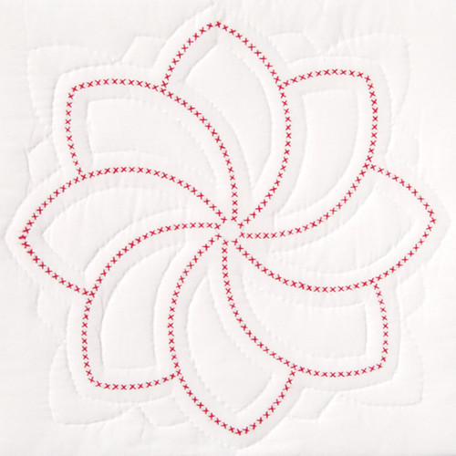 Jack Dempsey Stamped White Quilt Blocks 18"X18" 6/Pkg-XX Pinwheel - 732 92 - 013155470925
