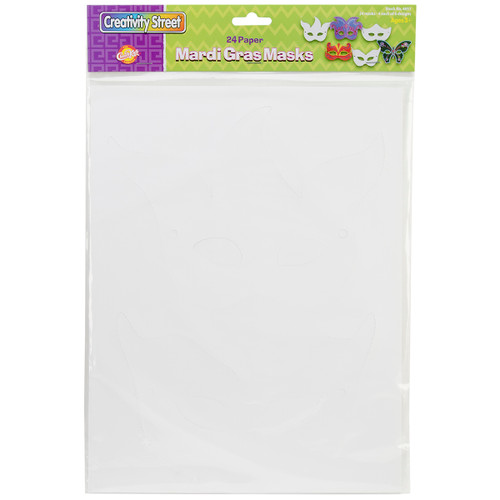 Creativity Street Paper Mardi Gras Masks 24/Pkg-Assorted Shapes - 4651 - 021196046511