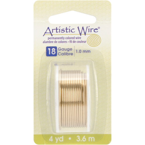 Artistic Wire 18 Gauge 4yd-Brass AWD18NTB - 656156970614