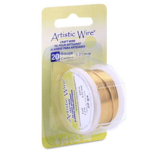 Artistic Wire 20 Gauge 6yd-Brass - AWD20NTB - 656156970621