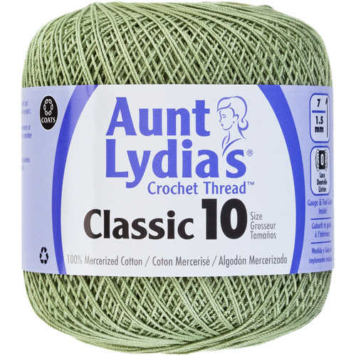 Aunt Lydia's Classic Crochet Thread Size 10-Frosty Green 154-661 - 073650919718