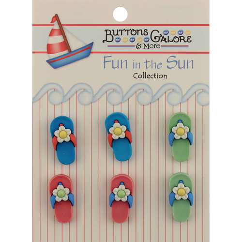 Buttons Galore Fun In The Sun Buttons-Flip-Flops - FN-100 - 840934098106