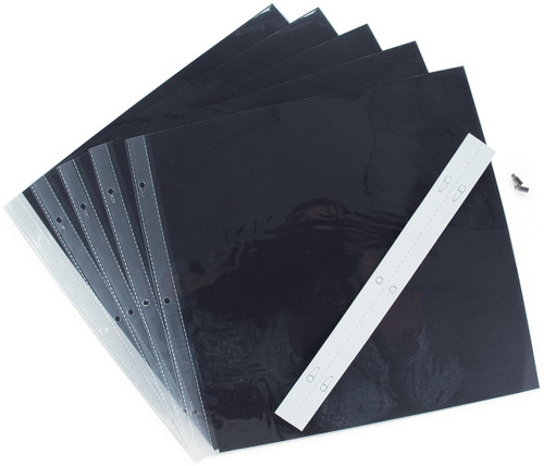 Pioneer Universal Top-Loading Page Protectors 5/Pkg-12"X12" (W/Black Inserts) RMB5