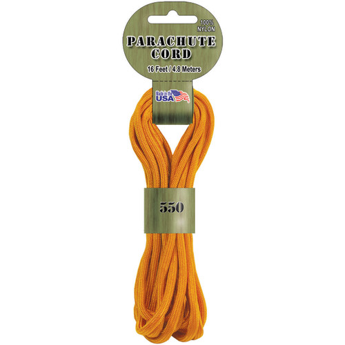 Pepperell Braiding Parachute Cord 4mmx16'-Goldenrod - PARA-1613 - 725879306304