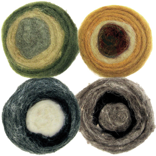Dimensions Feltworks Roving Rolls 2oz 4/Pkg-Earth Tone - 72-73836