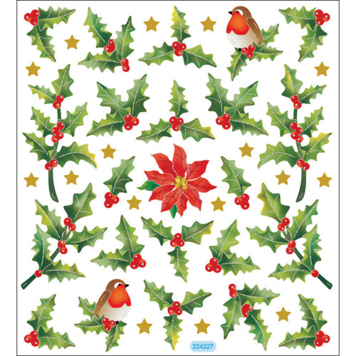 Sticker King Stickers-Holly Berries & Birds - SK129MC-1291 Sticker King Stickers-Holly Berries & Birds - SK129MC-1291
