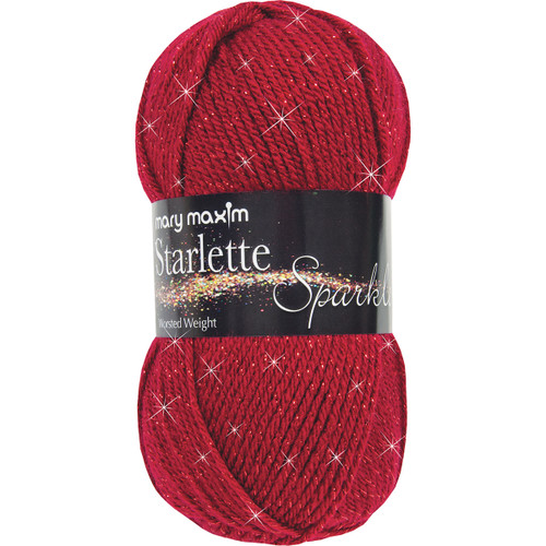 Mary Maxim Starlette Sparkle Yarn-Ruby - Y127-103 - 848787017817 Mary Maxim Starlette Sparkle Yarn-Ruby - Y127-103 - 848787017817