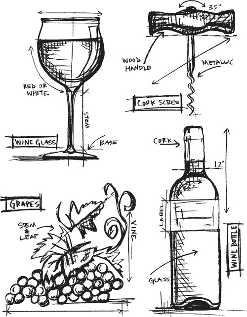 Tim Holtz Cling Stamps 7"X8.5"-Wine Blueprint - CMS-333