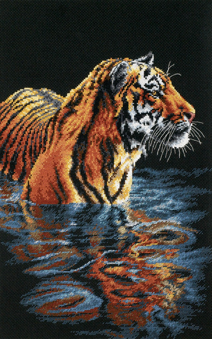 Dimensions Counted Cross Stitch Kit 9"X14"-Tiger Chilling Out (18 Count) - 35222 - 088677352226