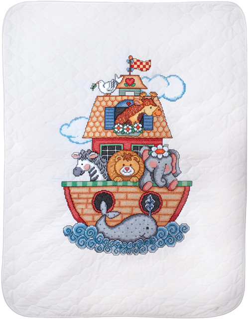 Tobin Stamped Quilt Cross Stitch Kit 34"X43"-Noah's Ark - T21716