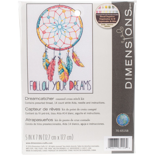 Dimensions Mini Counted Cross Stitch Kit 5"X7"-Dreamcatcher (14 Count) 70-65158 - 088677651589