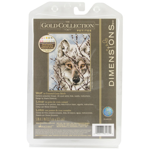 Dimensions Gold Petite Counted Cross Stitch Kit 5"X7"-Wolf (18 Count) 70-65131 - 088677651312