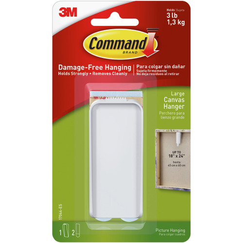 Command Large Canvas Hanger-1 White Hanger & 2 Strips - 17044ES - 076308731144