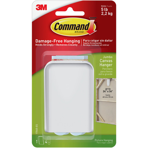 Command Jumbo Canvas Hanger-1 White Hook & 4 Strips - 17045ES - 076308731182