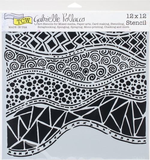 Crafter's Workshop Template 12"X12"-Crazy Waves TCW-743 - 842254017430