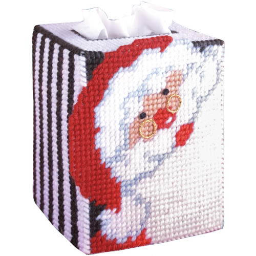 Design Works Plastic Canvas Tissue Box Kit 5"-Santa (7 Count) - DW1488 - 021465014883