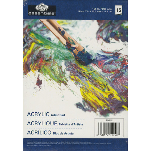 Royal Langnickel essentials(TM) Acrylic Artist Paper Pad-5"X7", 17 Sheets RD360 - 090672219541