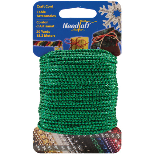 Needloft Novelty Craft Cord 20yd-Metallic Green 550-55004 - 723347550044