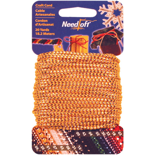 Needloft Novelty Craft Cord 20yd-Metallic Gold -550-55001 - 723347550013