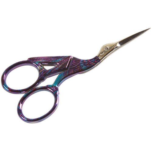 Tool Tron Stork Scissors 3.5"-Stained Glass - 420T