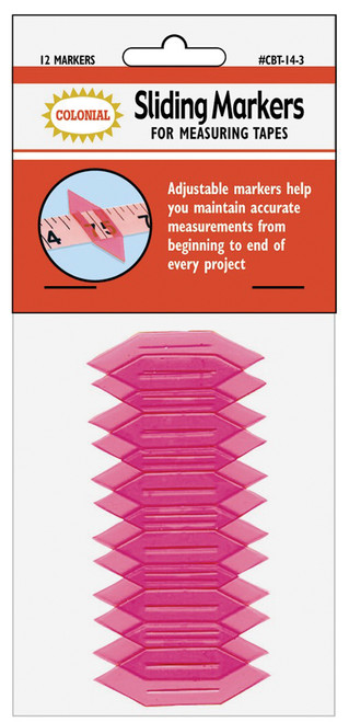 Colonial Needle Sliding Markers For Measuring Tapes-12/Pkg - CBT143 - 091955120028 Colonial Needle Sliding Markers For Measuring Tapes-12/Pkg - CBT143 - 091955120028