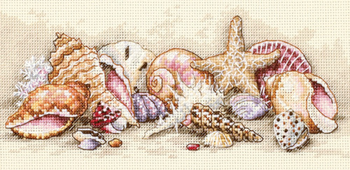 Dimensions Gold Petite Counted Cross Stitch Kit 8"X4"-Seashell Treasures (18 Count) 65035 - 088677650353