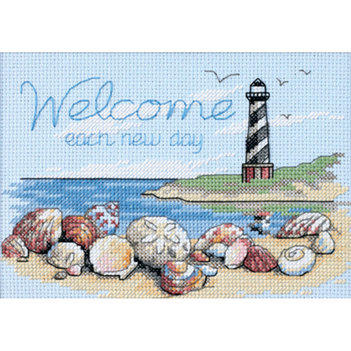 Dimensions Mini Counted Cross Stitch Kit 7"X5"-Welcome Each New Day (14 Count) 65032 - 088677650322