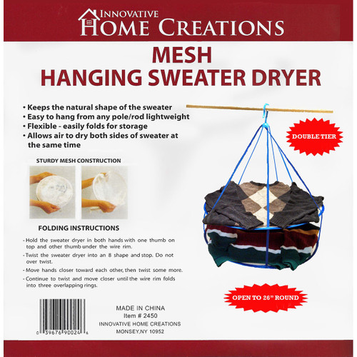 Innovative Home Creations Mesh Hanging Sweater Dryer-26" White -2450 - 039676900246