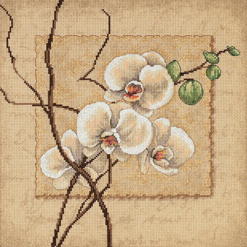 Dimensions Counted Cross Stitch Kit 12"X12"-Oriental Orchids (14 Count) 35176 - 088677351762