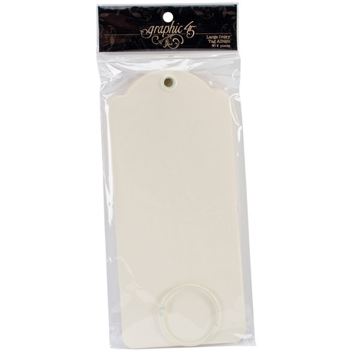 Graphic 45 Staples Large Tag Album 8.75"X3.875"-Ivory - G4500849 - 818695012631