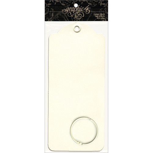Graphic 45 Staples Large Tag Album 8.75"X3.875"-Ivory - G4500849
