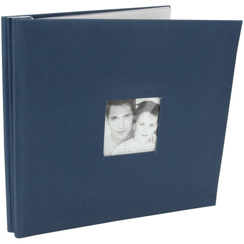 Mbi Fashion Fabric Post Bound Album W/Window 12"X12"-Blue - 802511