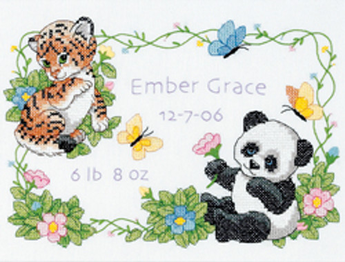 Dimensions Baby Hugs Stamped Cross Stitch Kit 12"X9"-Baby Animals Birth Record - 73065 - 088677730659 Dimensions Baby Hugs Stamped Cross Stitch Kit 12"X9"-Baby Animals Birth Record - 73065 - 088677730659