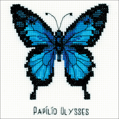 RIOLIS Counted Cross Stitch Kit 5"X5"-Ulysses Butterfly (14 Count) - RHB095 RIOLIS Counted Cross Stitch Kit 5"X5"-Ulysses Butterfly (14 Count) - RHB095