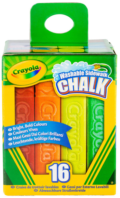 Crayola Washable Sidewalk Chalk 16/Pkg-Assorted Colors - 51-2016 - 071662612160
