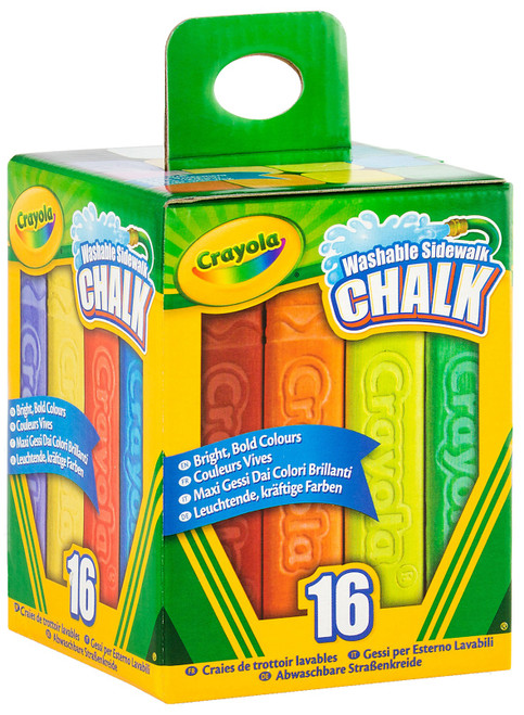 Crayola Washable Sidewalk Chalk 16/Pkg-Assorted Colors - 51-2016