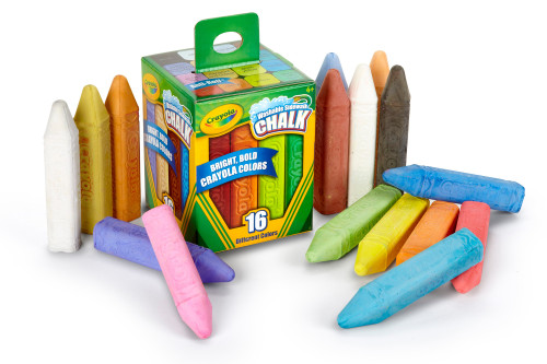 Crayola Washable Sidewalk Chalk 16/Pkg-Assorted Colors - 51-2016