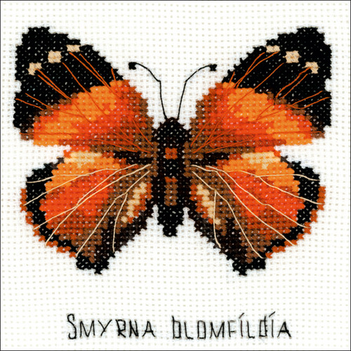 RIOLIS Counted Cross Stitch Kit 5"X5"-Nymphalidae Butterfly (14 Count) -RHB094