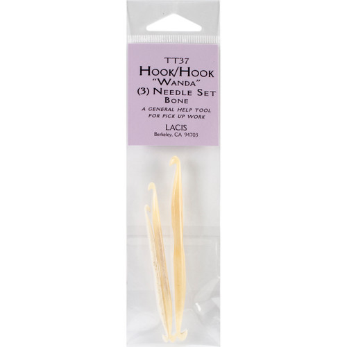 Lacis Double-Ended Bone Crochet Hooks 3/Pkg-D4/3mm - 3", F6/4mm - 3.5", J10/6mm - 4" - TT37 - 824649007219 Lacis Double-Ended Bone Crochet Hooks 3/Pkg-D4/3mm - 3", F6/4mm - 3.5", J10/6mm - 4" - TT37 - 824649007219