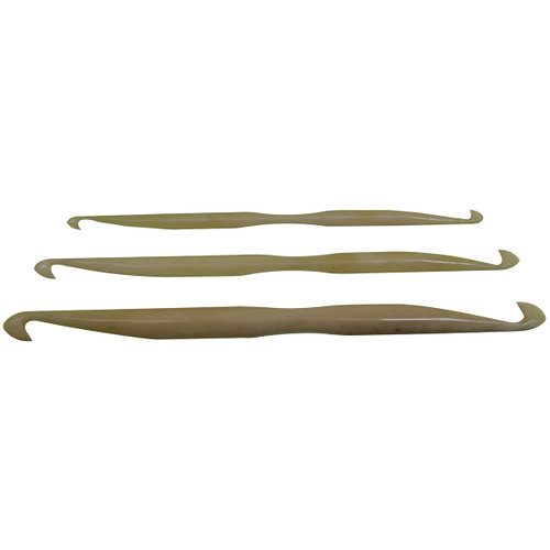 Lacis Double-Ended Bone Crochet Hooks 3/Pkg-D4/3mm - 3", F6/4mm - 3.5", J10/6mm - 4" - TT37 Lacis Double-Ended Bone Crochet Hooks 3/Pkg-D4/3mm - 3", F6/4mm - 3.5", J10/6mm - 4" - TT37