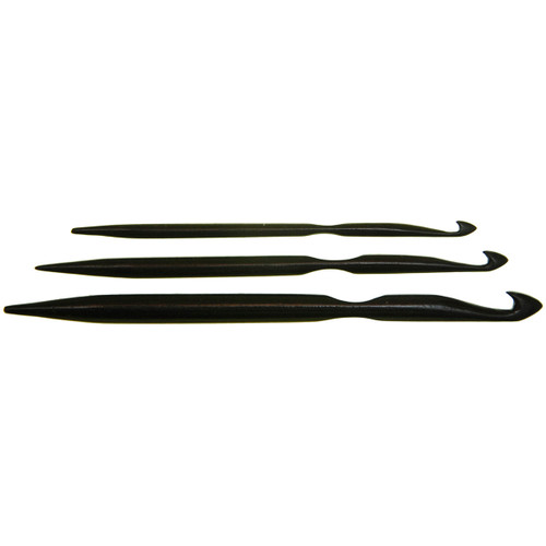 Lacis Double-Ended Ebony Crochet Hooks 3/Pkg-D4/3mm - 3", F6/4mm - 3.5", J10/6mm - 4" - TT32 Lacis Double-Ended Ebony Crochet Hooks 3/Pkg-D4/3mm - 3", F6/4mm - 3.5", J10/6mm - 4" - TT32