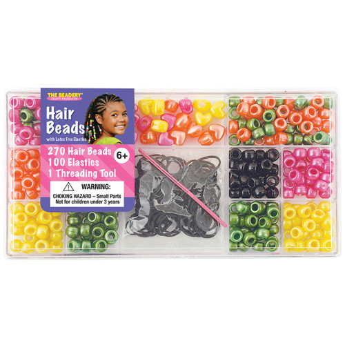 The Beadery Large Hair Bead Box Kit-Bright Pearl B6550 - 045155886512