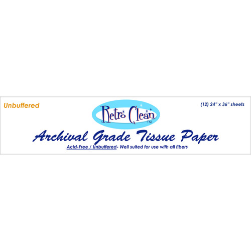 Retro Clean Archival Grade Tissue Paper Unbuffered-24"X36" 12/Pkg 70738