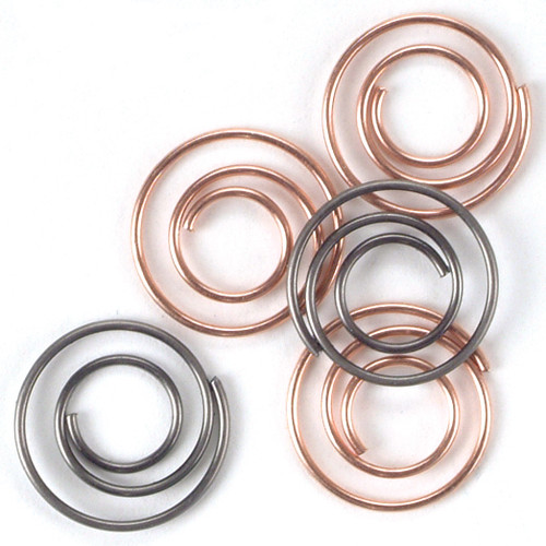 Mini Metal Spiral Clips .5" 25/Pkg-Antique & Copper - CI84999 - 871097009791