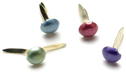 Creative Impressions Mini Metal Paper Fasteners 3mm 100/Pkg-Round - Pearl - CI90195 - 871097001955