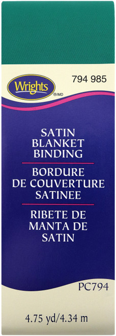 Wrights Single Fold Satin Blanket Binding 2"X4.75yd-Irish Clover 117-794-985 - 070659965029