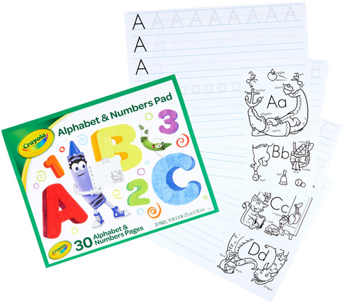 Crayola Alphabet & Numbers Pad 10"X8"-30 Sheets - 99-3406
