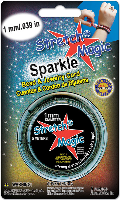 Stretch Magic Bead & Jewelry Cord 1mmX5m-Glitter Silver -SMJ-0516 - 725879205959
